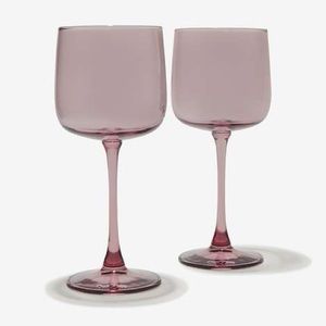 Beautiful “Our Place” Wine Glasses Rose/Pink Tinted - Set of two